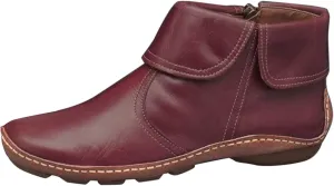 Ankle Boots for Women No Heel Arch Support Boots Side Zipper Flat Heel Booties Vintage Leather Damping Shoes