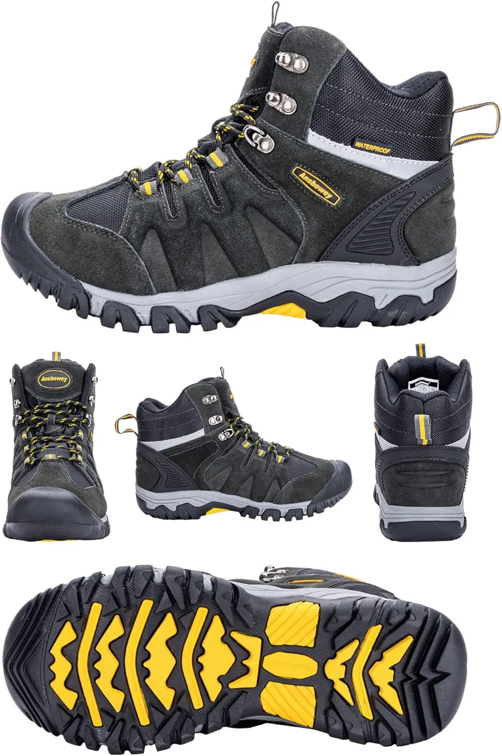 Ansbovey hiking boots waterproof men's hiking shoes women's outdoor trekking shoes