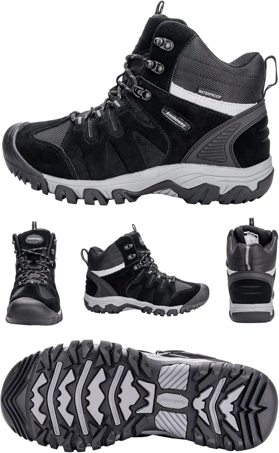 Ansbovey hiking boots waterproof men's hiking shoes women's outdoor trekking shoes