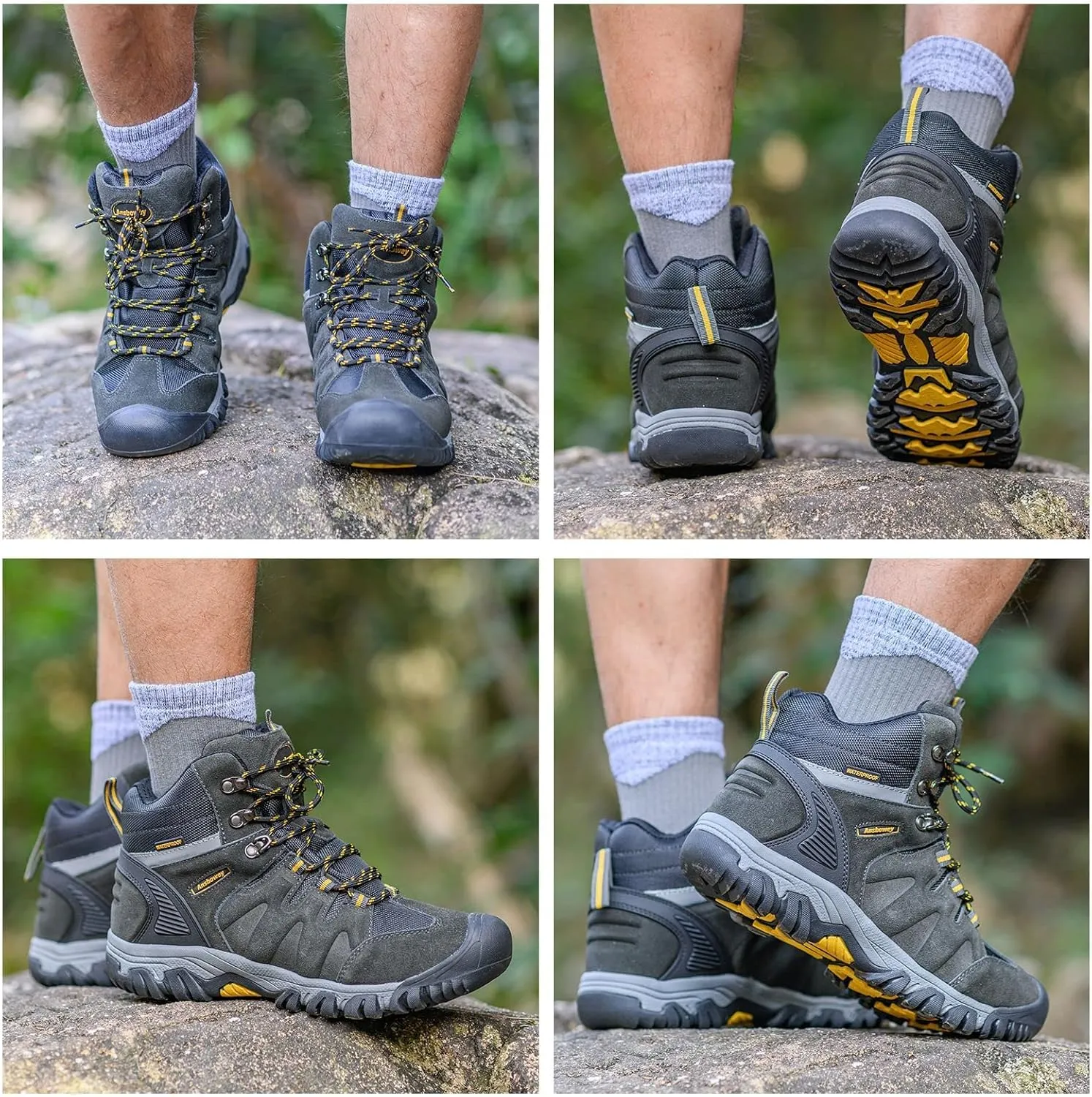 Ansbovey hiking boots waterproof men's hiking shoes women's outdoor trekking shoes