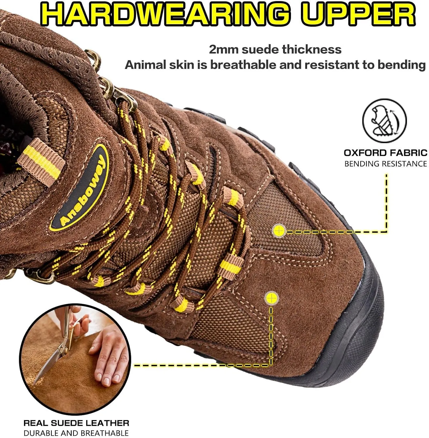 Ansbovey hiking boots waterproof men's hiking shoes women's outdoor trekking shoes