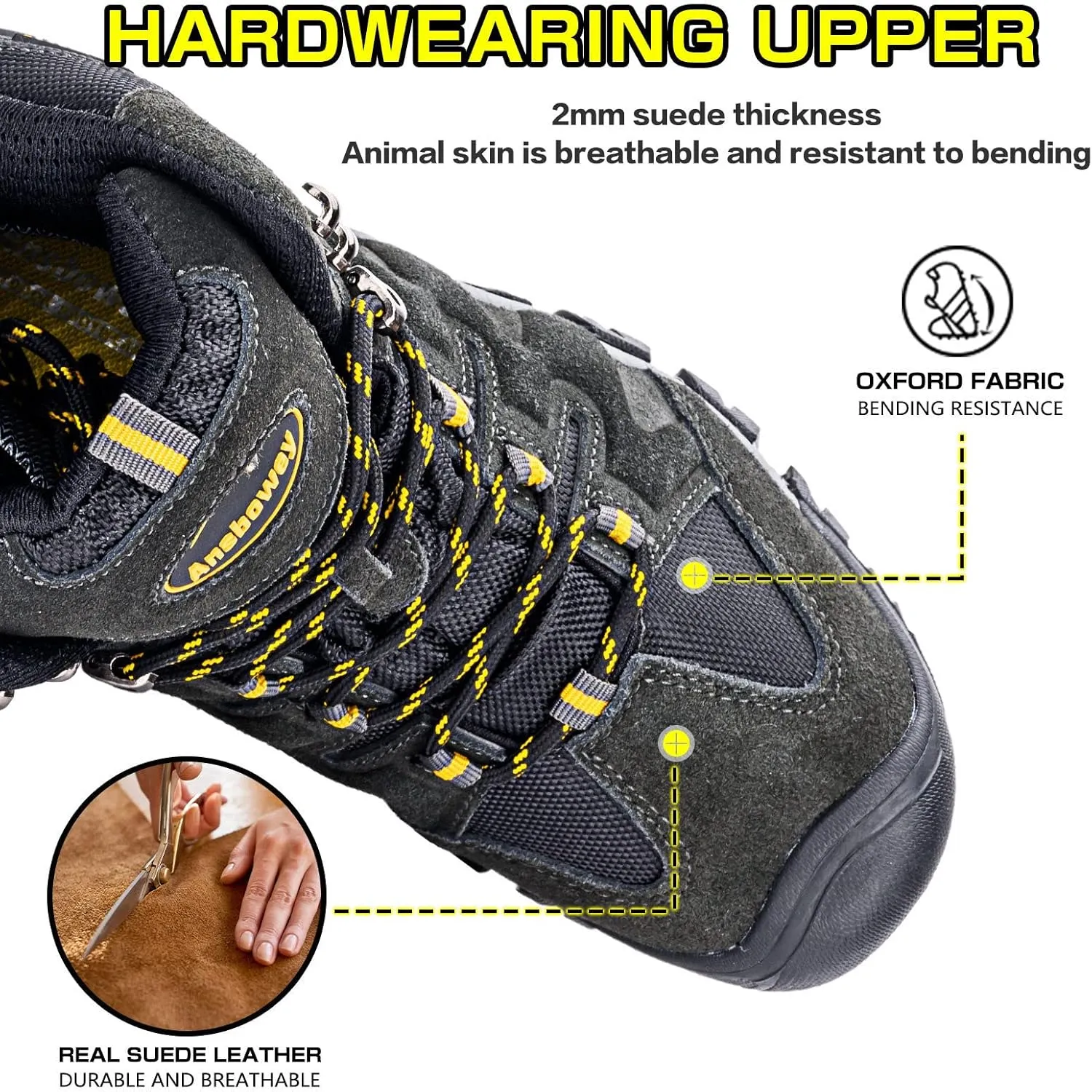 Ansbovey hiking boots waterproof men's hiking shoes women's outdoor trekking shoes