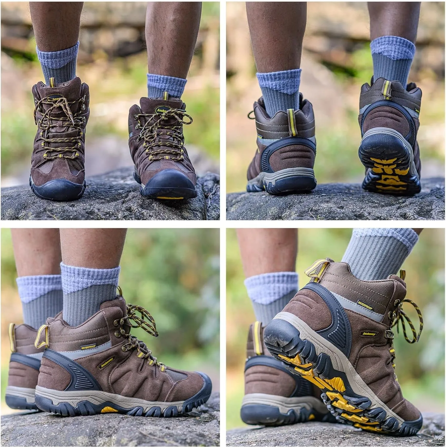Ansbovey hiking boots waterproof men's hiking shoes women's outdoor trekking shoes