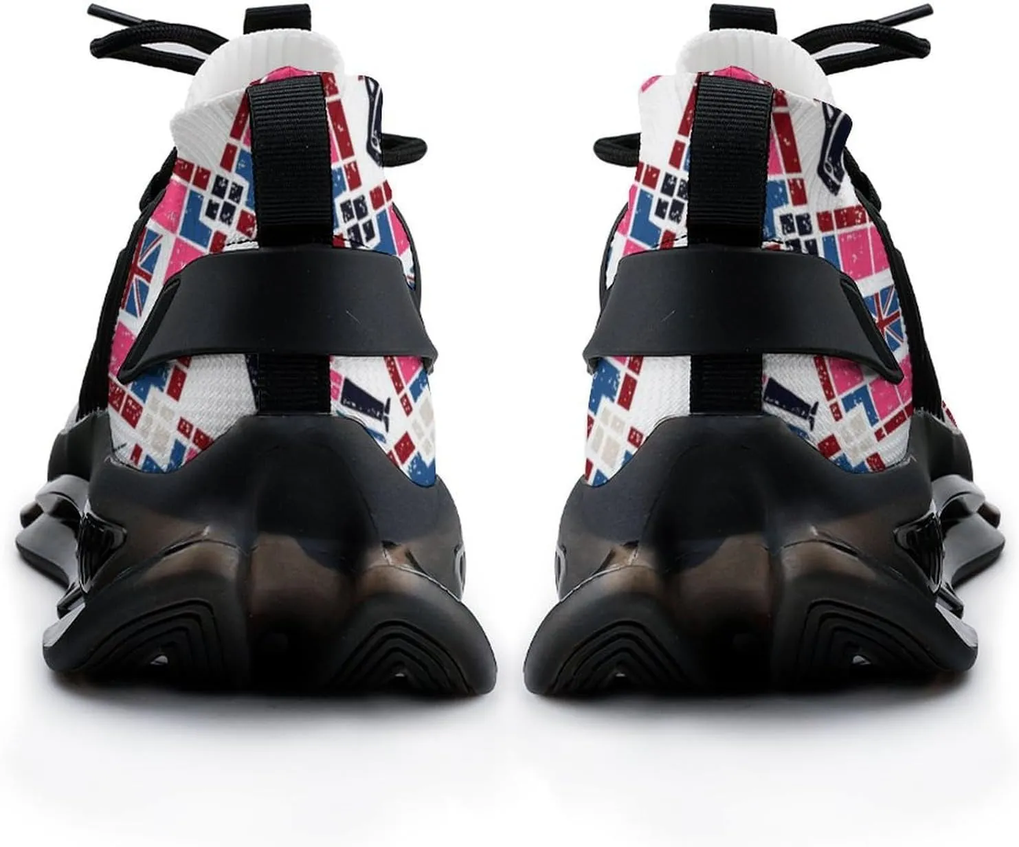 Argyle and British Flags Walking Shoes for Men Lightweight Tennis Fashion Elastic Sports Shoes Cushion Basketball Shoes