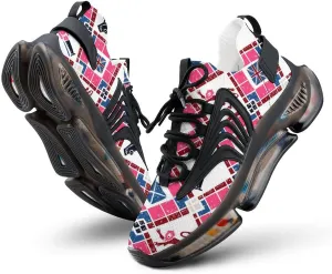 Argyle and British Flags Walking Shoes for Men Lightweight Tennis Fashion Elastic Sports Shoes Cushion Basketball Shoes