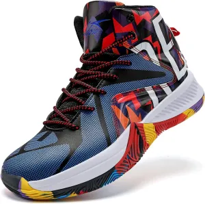 ASHION Mens Basketball Shoes High Top Sneakers Anti Slip Cushion Support Sports Shoes for Running Walking Multicolor 10