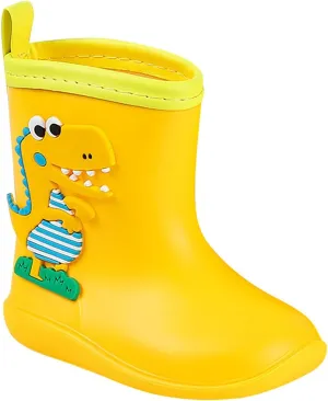 Baby Kids Easy On Rain Boots For Toddler Little Kid Dinosaur Print Rainboots Waterproof Non Slip Boys Rubber Boots
