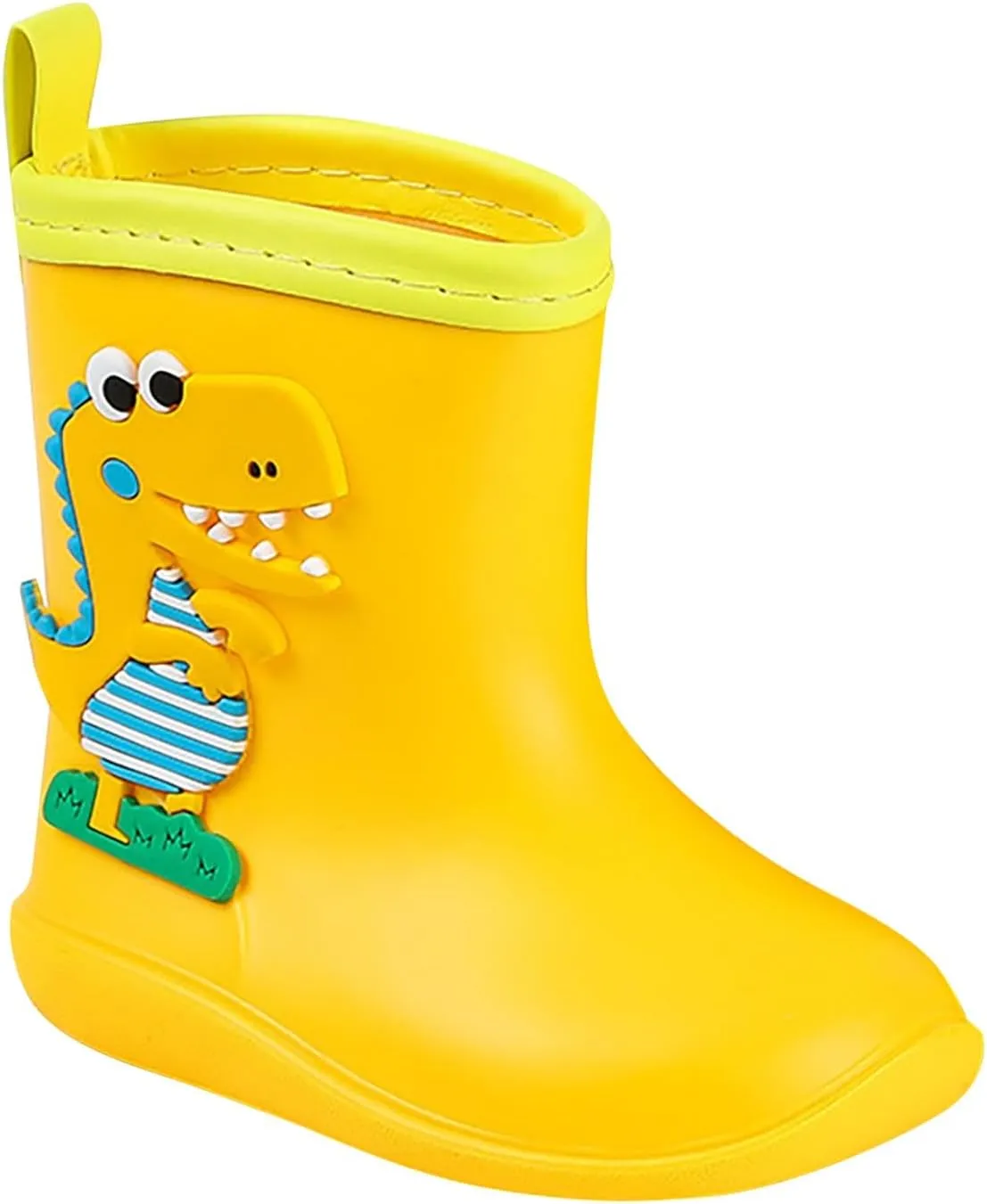 Baby Kids Easy On Rain Boots For Toddler Little Kid Dinosaur Print Rainboots Waterproof Non Slip Boys Rubber Boots