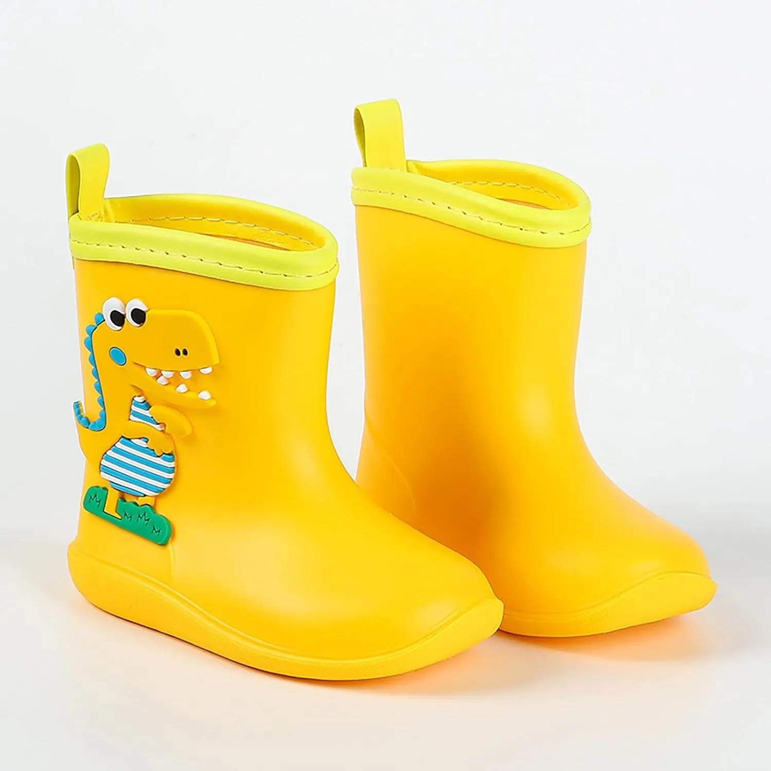 Baby Kids Easy On Rain Boots For Toddler Little Kid Dinosaur Print Rainboots Waterproof Non Slip Boys Rubber Boots