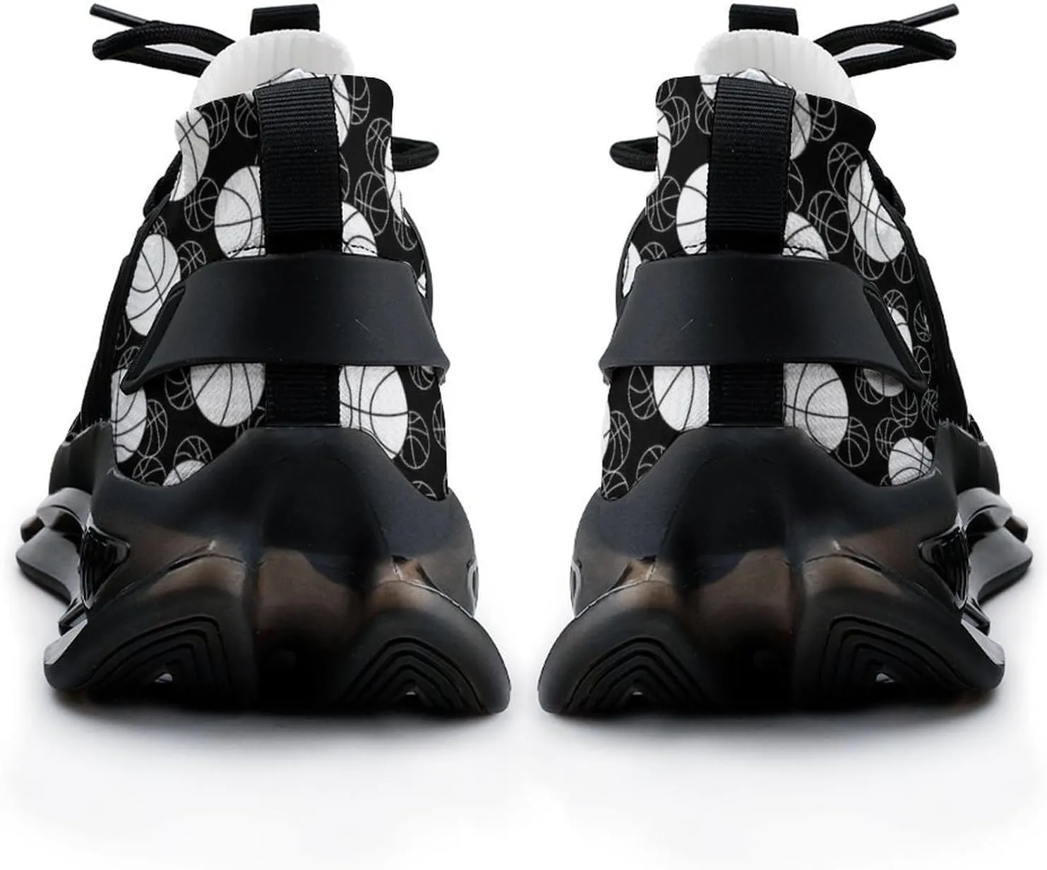 Basketballs Black and White Walking Shoes for Men Lightweight Tennis Fashion Elastic Sports Shoes Cushion Basketball Shoes