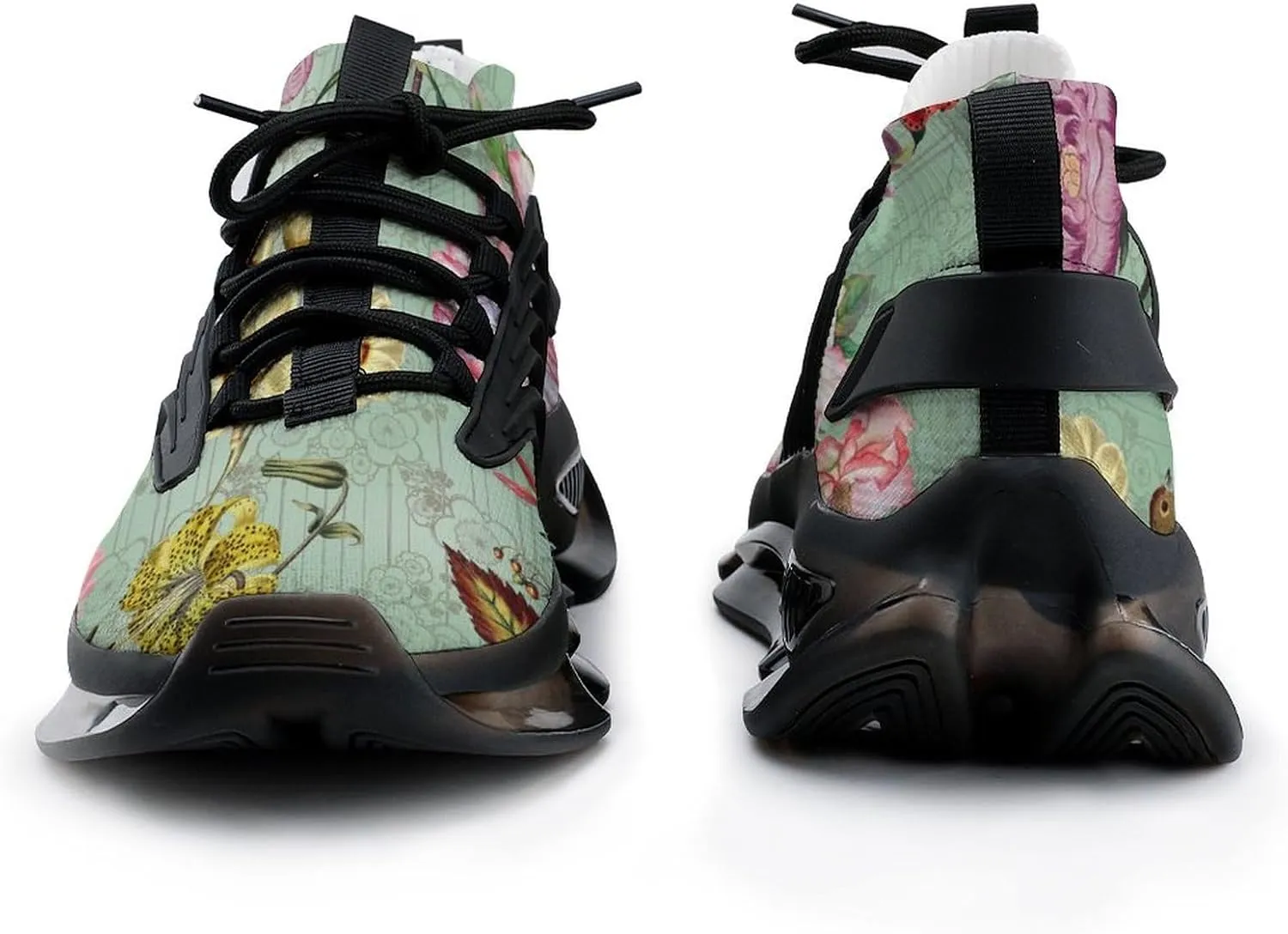 Beautiful Flower and Birds Walking Shoes for Men Lightweight Tennis Fashion Elastic Sports Shoes Cushion Basketball Shoes