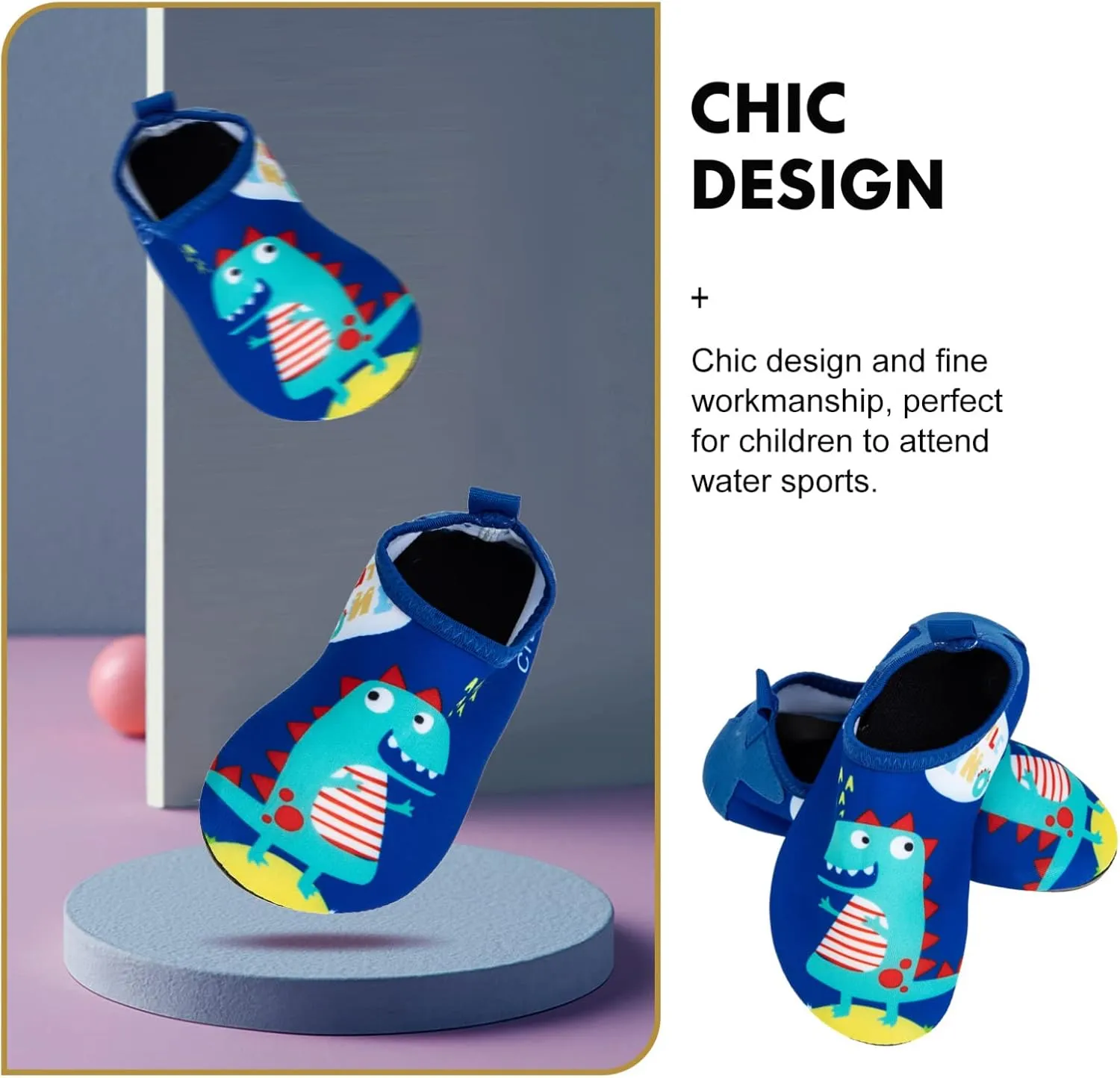 BESPORTBLE 1 Pair Boys Girls Water Shoes Anti- Slip Beach Shoes Kids Breathable Water Shoe Toddler Water Shoe Beach Pool Swim Water Sandals Sneakers