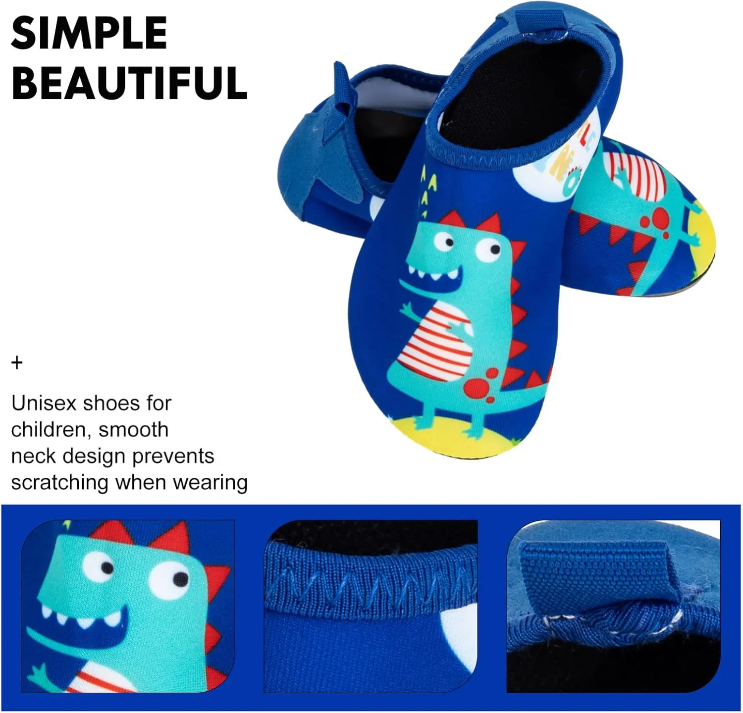 BESPORTBLE 1 Pair Boys Girls Water Shoes Anti- Slip Beach Shoes Kids Breathable Water Shoe Toddler Water Shoe Beach Pool Swim Water Sandals Sneakers