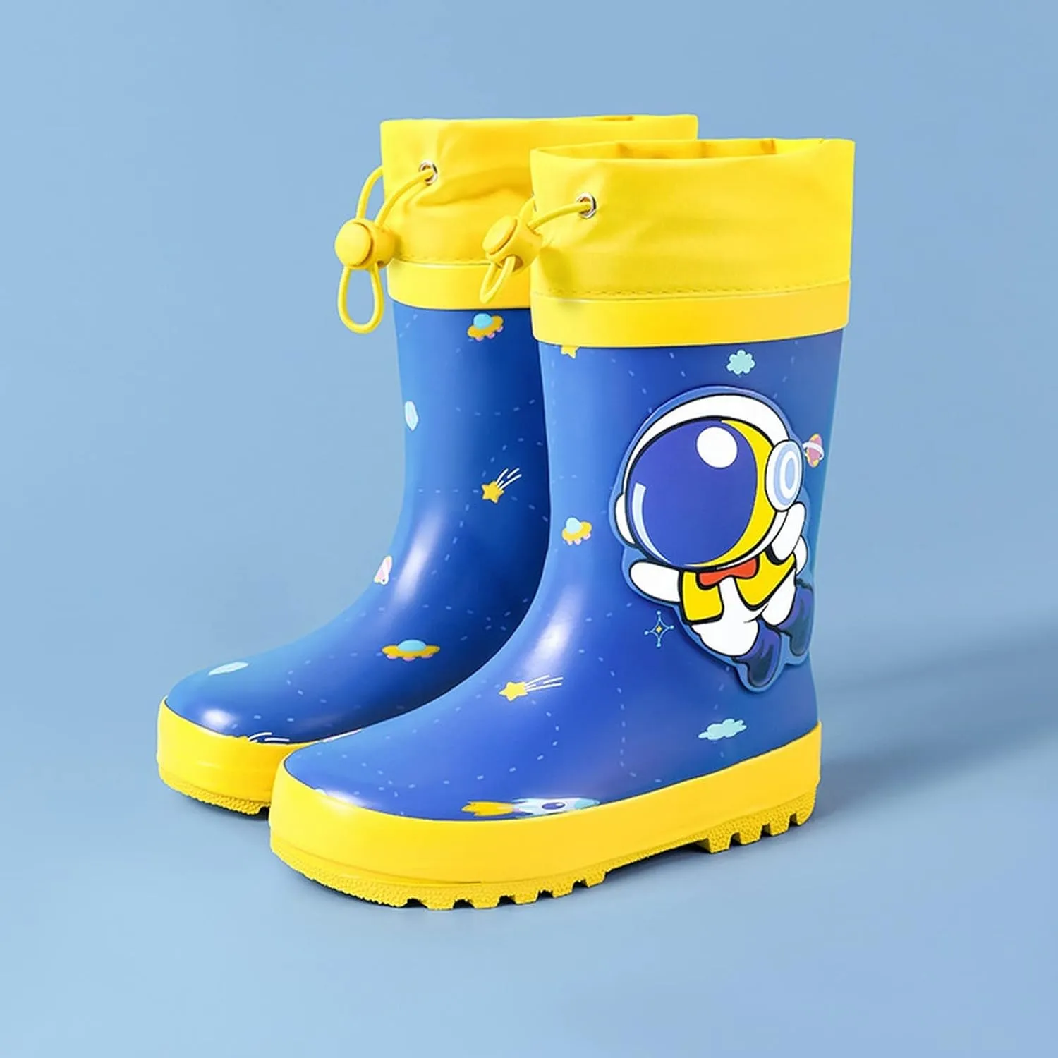Big Boys Rain Boots Spac Toddler Kids Rain Boots Waterproo Rubber Boots For Girls Boys With Astronaut Patterns