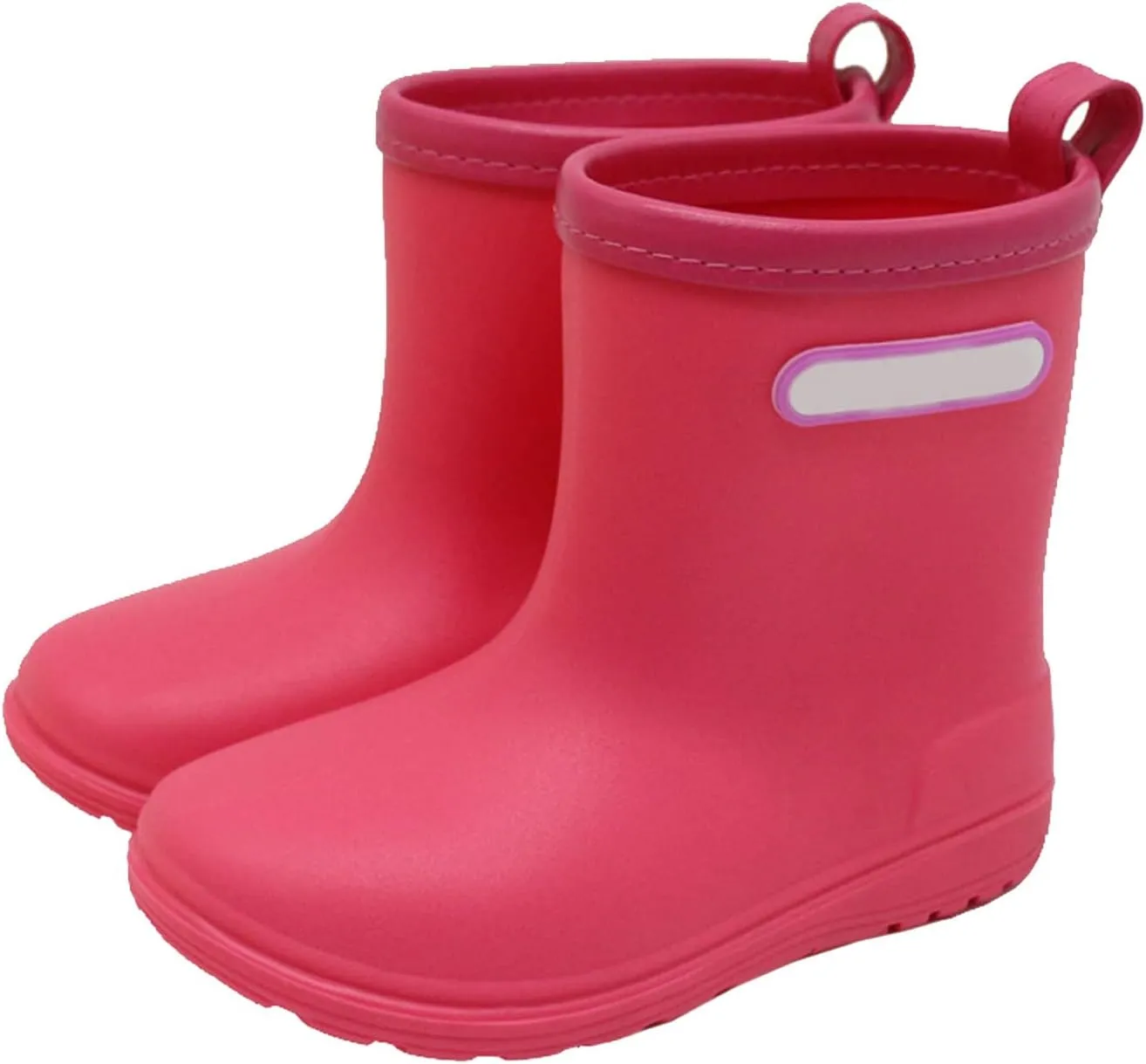 Boys and Girls Rain Boots Baby Short Rain Boots for Toddler Easy-on Lightweight Waterproof Rainy Day Rubber Shoes