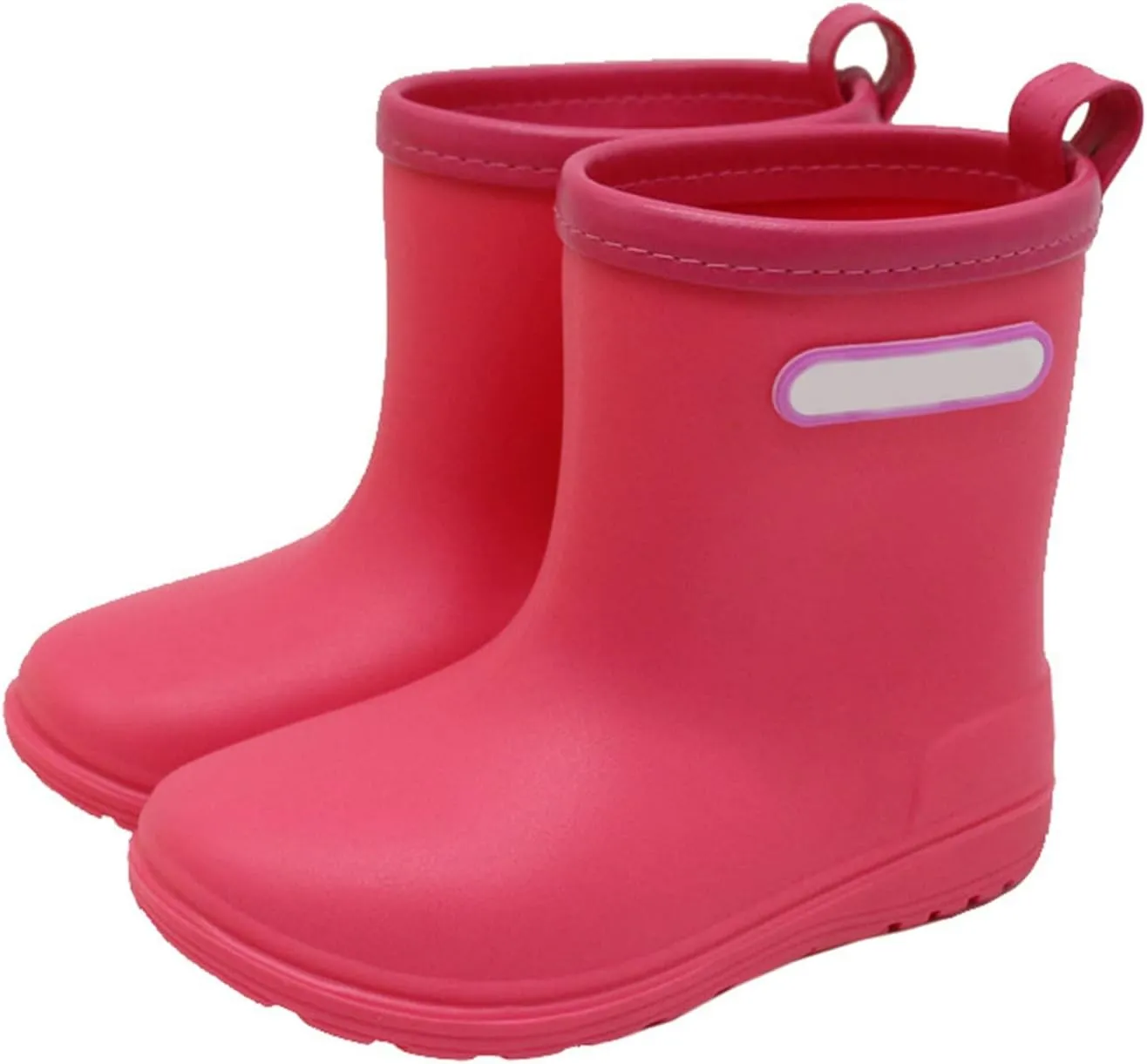 Boys and Girls Rain Boots Baby Short Rain Boots for Toddler Easy-on Lightweight Waterproof Rainy Day Rubber Shoes
