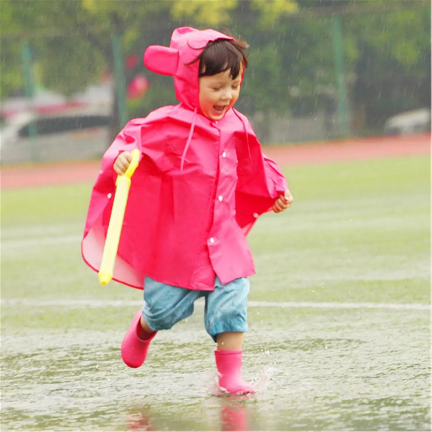 Boys and Girls Rain Boots Baby Short Rain Boots for Toddler Easy-on Lightweight Waterproof Rainy Day Rubber Shoes