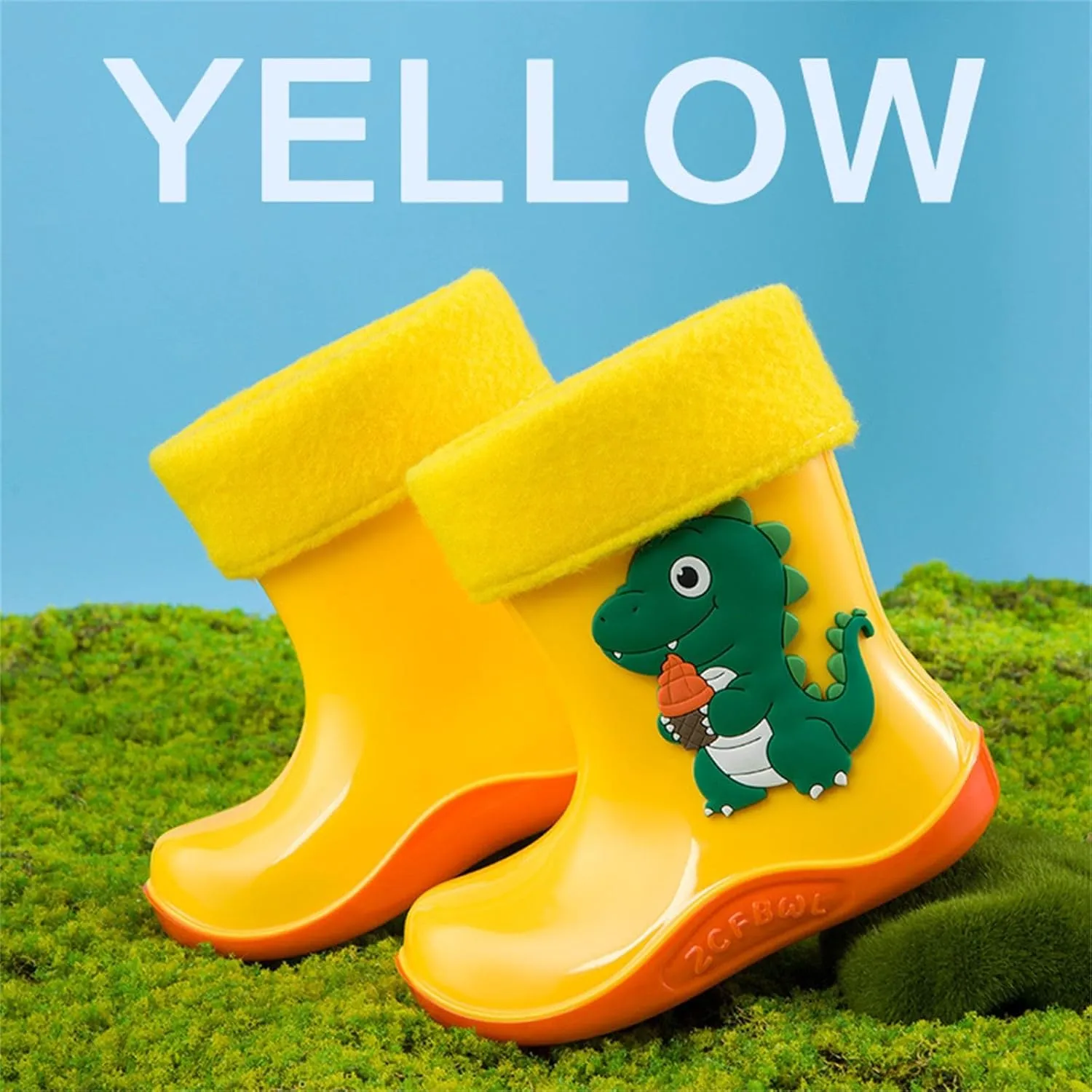 Children's Dinosaurs Print Rain Boots Non Slip Children Water Shoes Toddler Cold Weather Shoes Toddler Mud Boots