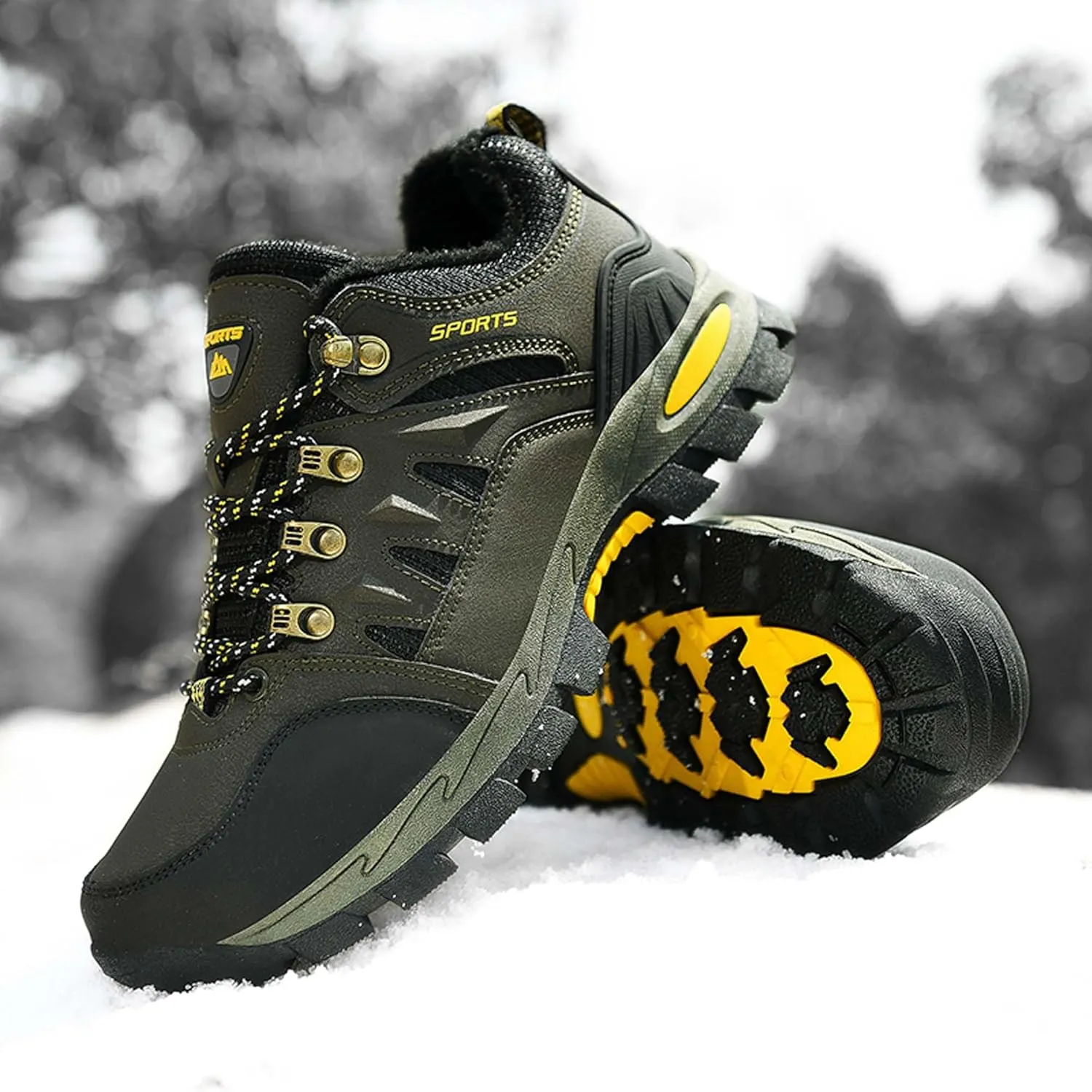 Couple Outdoor Walking Boots, Rubber Sole Breathable Mesh Ankle Shoes, Hiking Boots, Anti Slip Hiking Shoes, Muddy Wading Plush Hiking Shoes