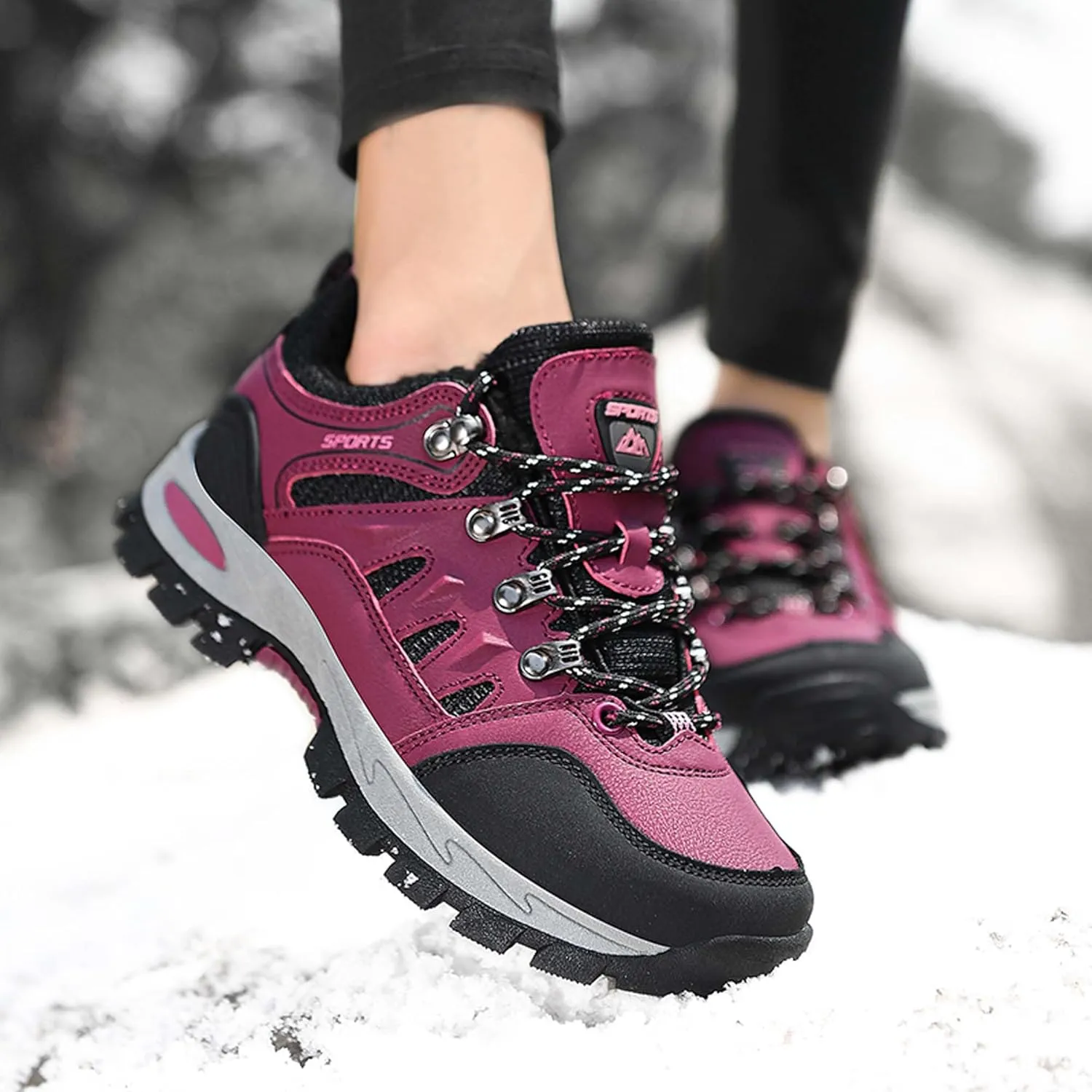 Couple Outdoor Walking Boots, Rubber Sole Breathable Mesh Ankle Shoes, Hiking Boots, Anti Slip Hiking Shoes, Muddy Wading Plush Hiking Shoes
