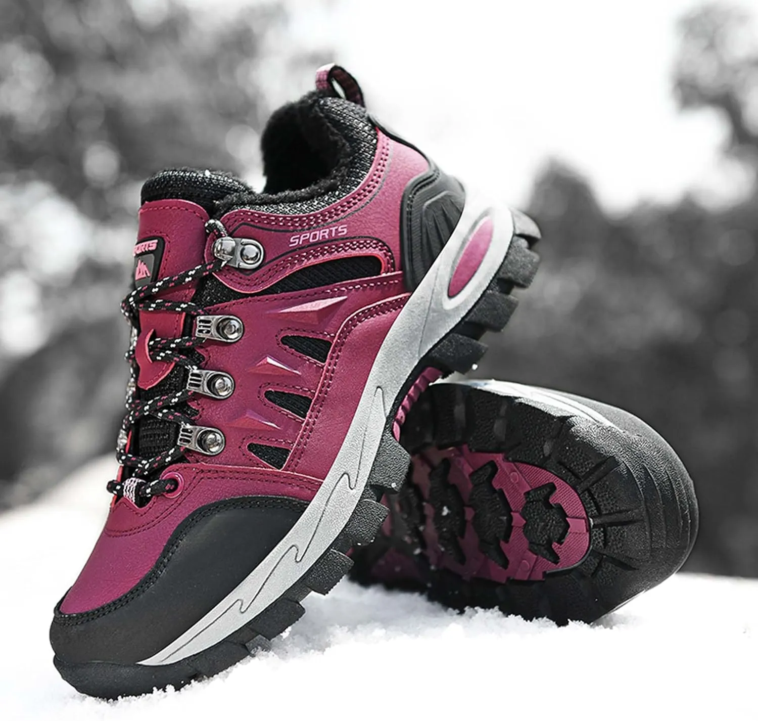 Couple Outdoor Walking Boots, Rubber Sole Breathable Mesh Ankle Shoes, Hiking Boots, Anti Slip Hiking Shoes, Muddy Wading Plush Hiking Shoes