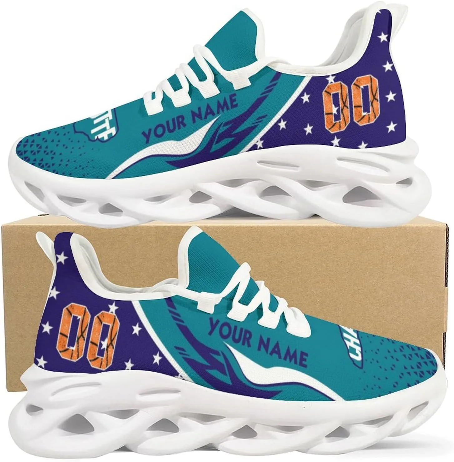 Custom Basketball Sneakers City Sports Slip-on Shoes Personalized Name Number Gifts for Basketball Fans Men Women