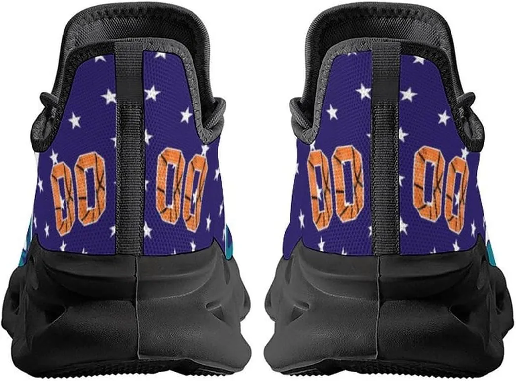 Custom Basketball Sneakers City Sports Slip-on Shoes Personalized Name Number Gifts for Basketball Fans Men Women