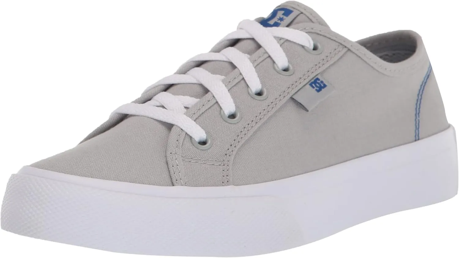DC Boy's Manual Low Shoe Skate, Grey/White, 2 Big Kid