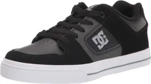 DC Boy's Pure Skate Shoe, Black/Black/Grey, 12 Little Kid