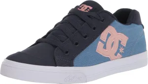 DC Girls Chelsea Low Shoe Skate, Denim, 12 Big Kid