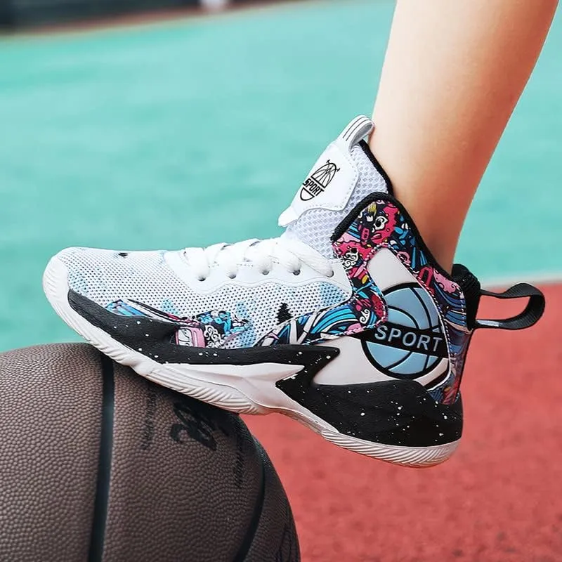 DHOVOR Boys Girls Basketball Shoes Kids Non-Slip Fashion Sneakers Walking Shoes Comfort Sports Shoes for Little Kid/Big Kid