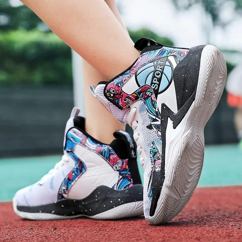 DHOVOR Boys Girls Basketball Shoes Kids Non-Slip Fashion Sneakers Walking Shoes Comfort Sports Shoes for Little Kid/Big Kid