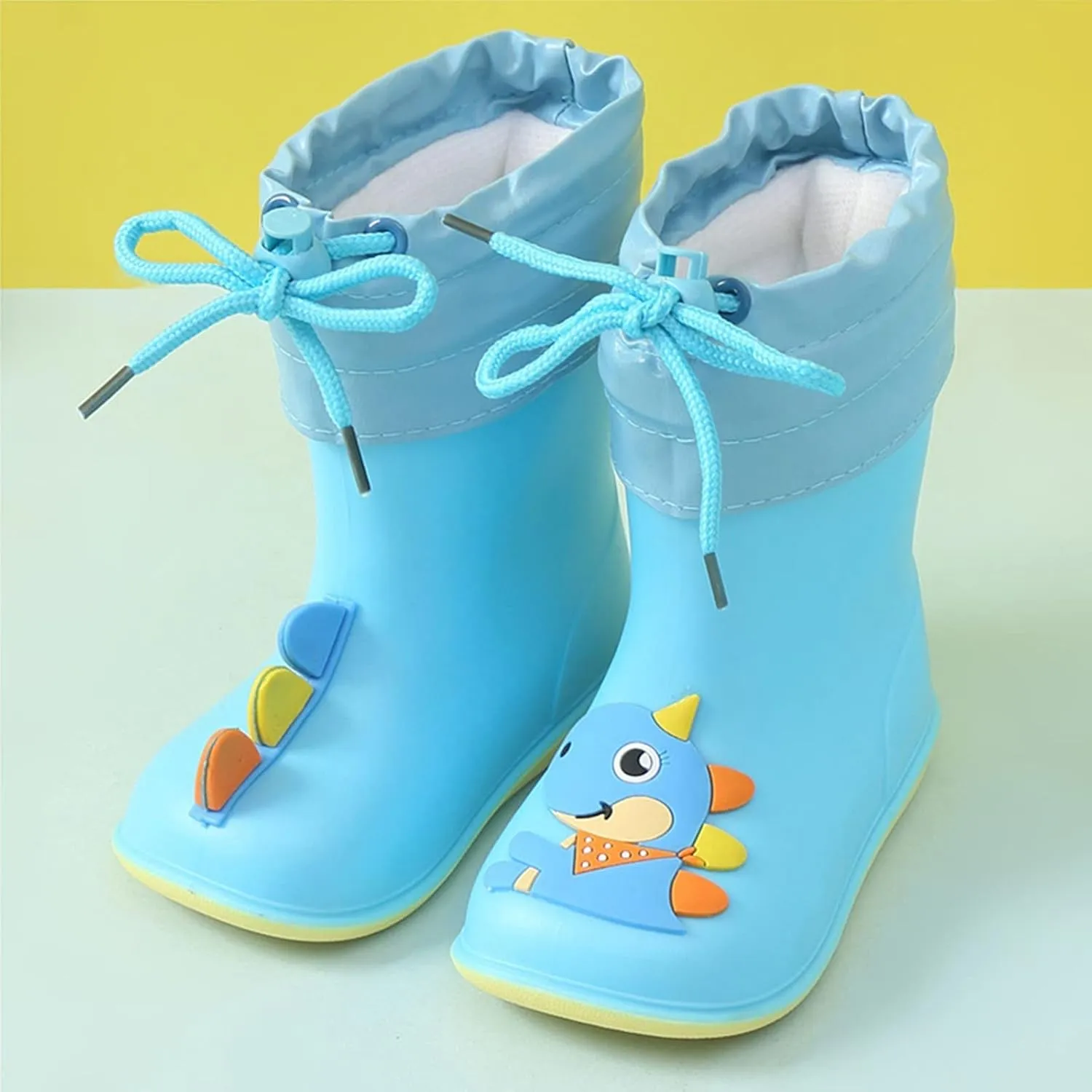 Dinosaur Rain Boots Toddler 9 Rain Boots Baby Colorful Plush Water Shoes Eva Soft Outdoor Blue Boys Rain Boots