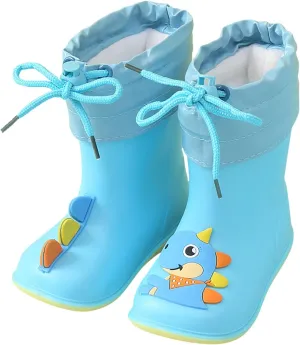 Dinosaur Rain Boots Toddler 9 Rain Boots Baby Colorful Plush Water Shoes Eva Soft Outdoor Blue Boys Rain Boots