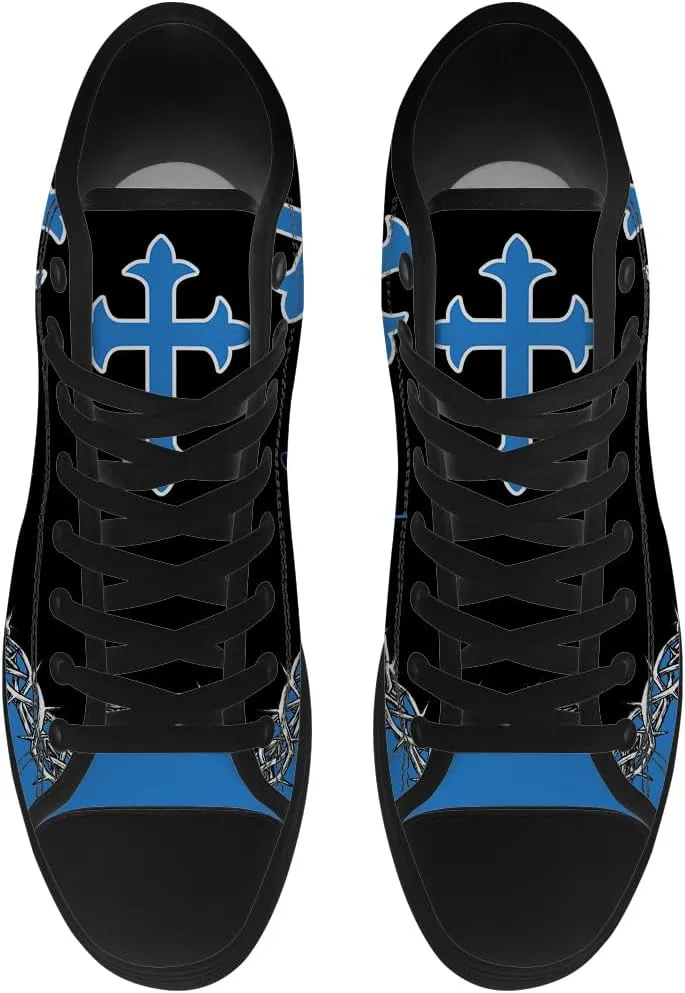 Faith Shoes for Men Women Faith Over Fear High Top Canvas Sneakers Lace Up Casual Walking Shoes Gifts for Dad Mom