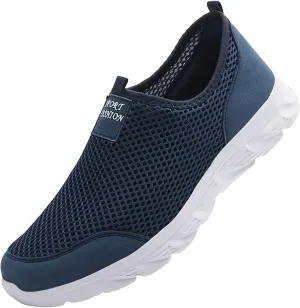 Fashion Sneaker Lace-Up Men's Mesh Foot Covered Breathable Lightweight Travel Slip On Sneakers