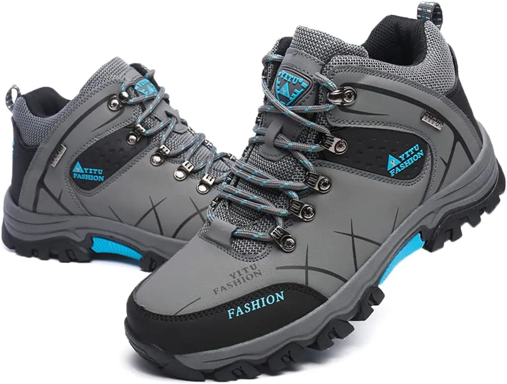 hongrenamz Mens Hiking Waterproof Boots Walking Shoes Lightweight Breathable Hiking Shoes