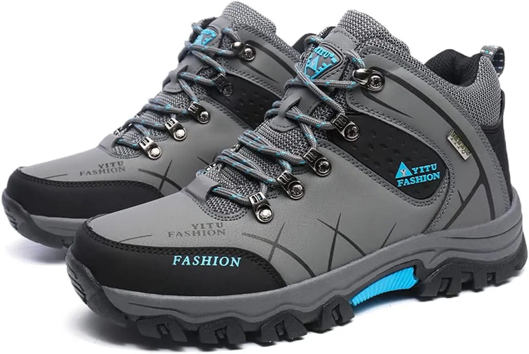 hongrenamz Mens Hiking Waterproof Boots Walking Shoes Lightweight Breathable Hiking Shoes