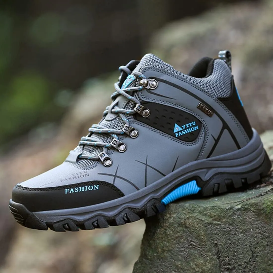 hongrenamz Mens Hiking Waterproof Boots Walking Shoes Lightweight Breathable Hiking Shoes
