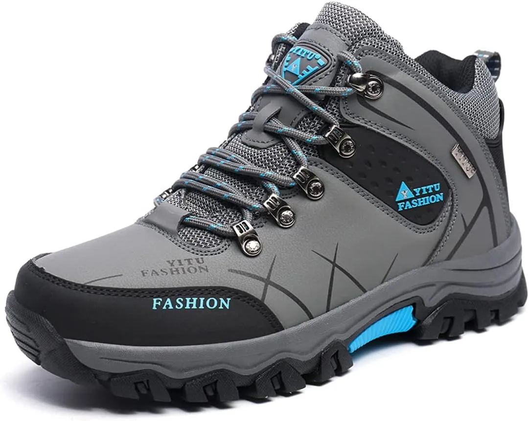 hongrenamz Mens Hiking Waterproof Boots Walking Shoes Lightweight Breathable Hiking Shoes