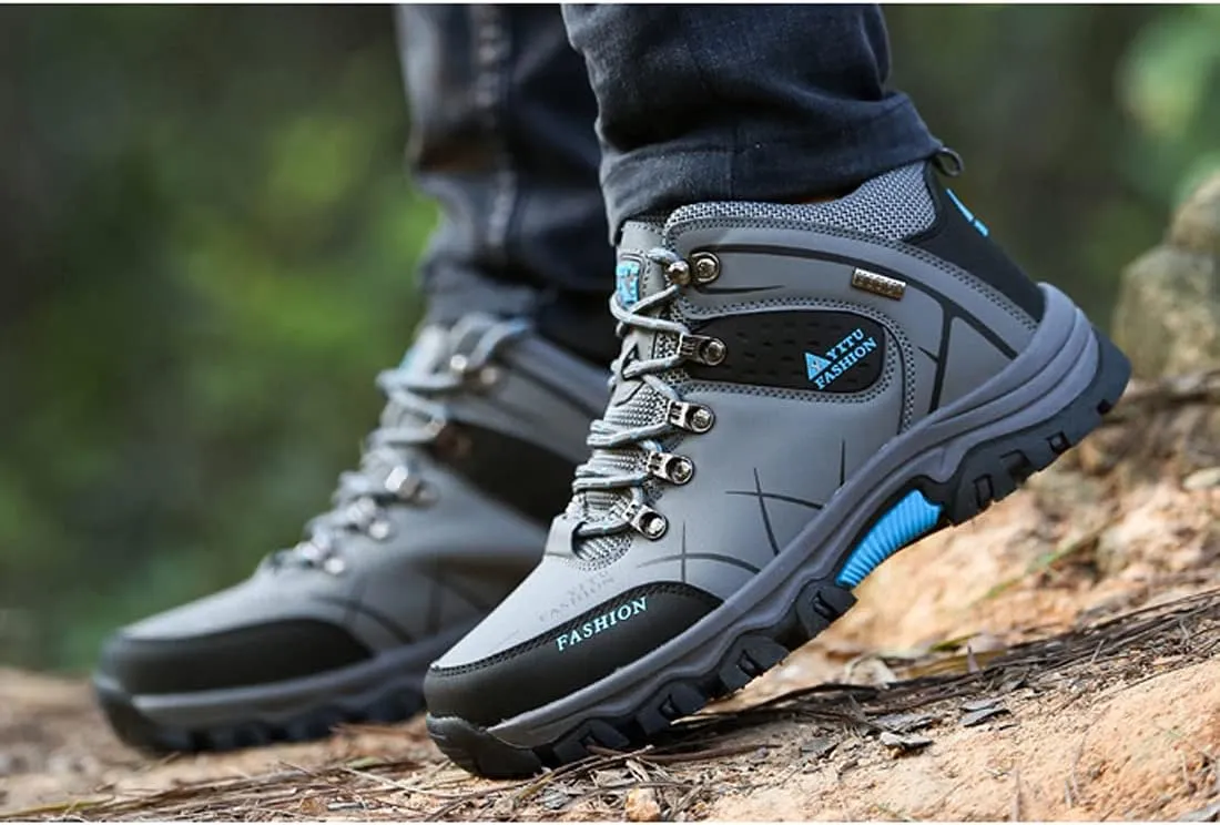 hongrenamz Mens Hiking Waterproof Boots Walking Shoes Lightweight Breathable Hiking Shoes