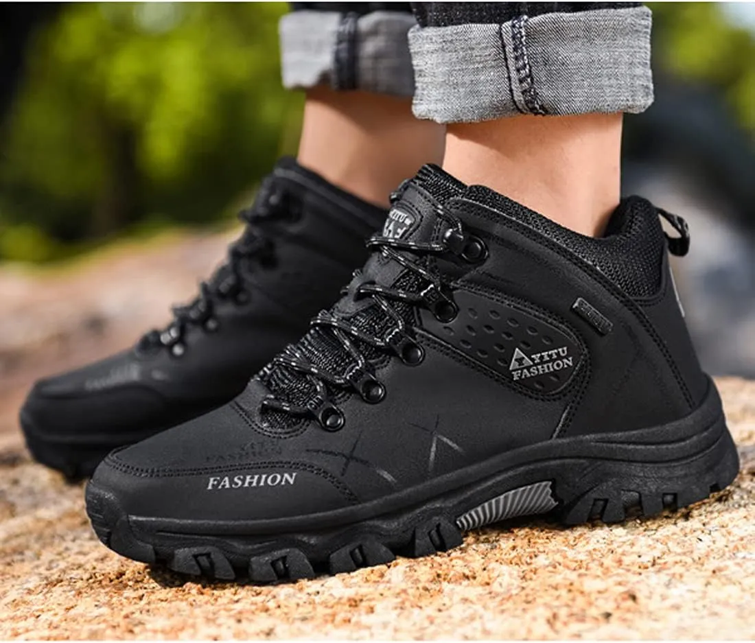 hongrenamz Mens Hiking Waterproof Boots Walking Shoes Lightweight Breathable Hiking Shoes