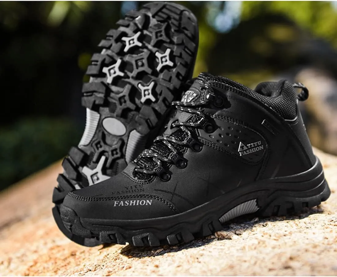 hongrenamz Mens Hiking Waterproof Boots Walking Shoes Lightweight Breathable Hiking Shoes