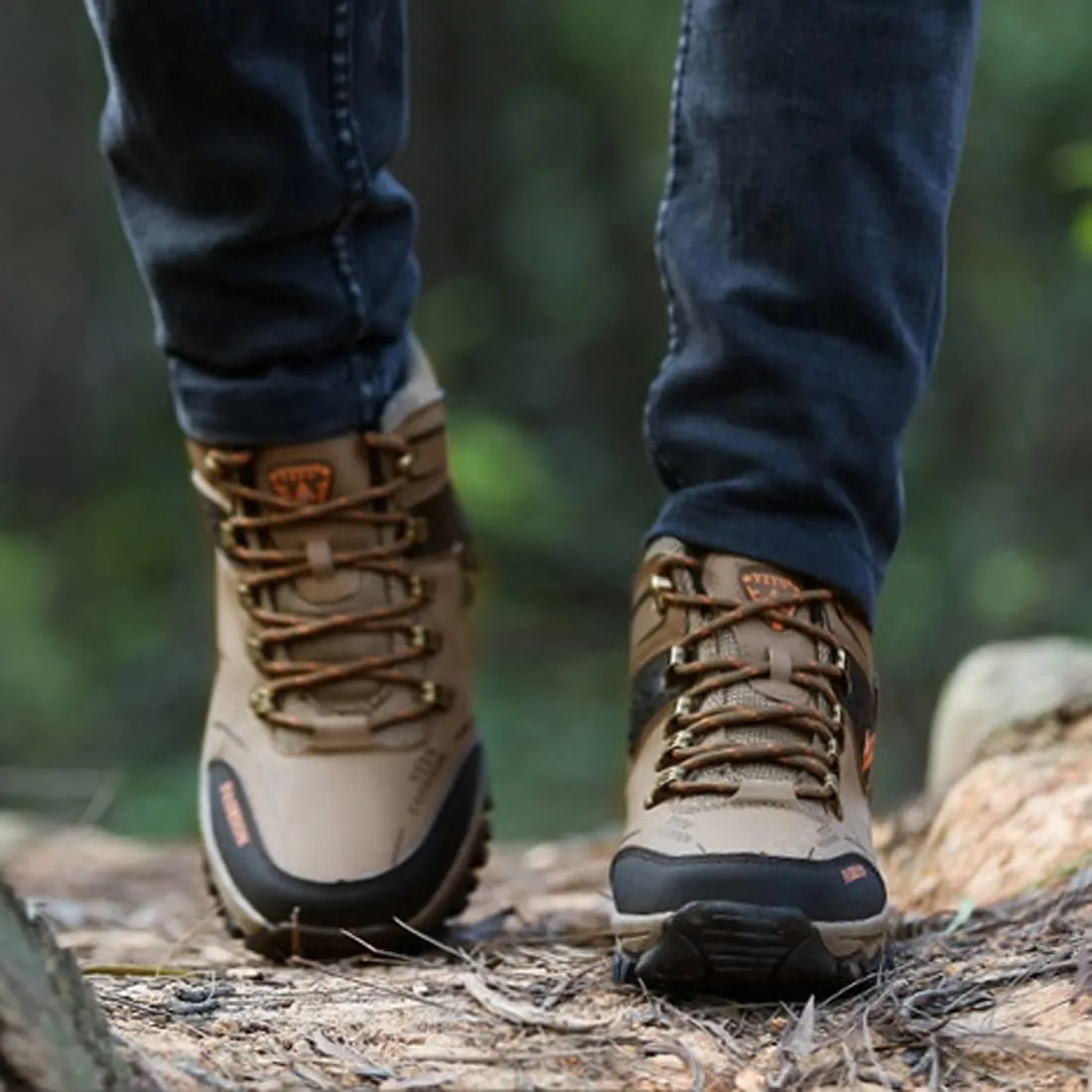 hongrenamz Mens Hiking Waterproof Boots Walking Shoes Lightweight Breathable Hiking Shoes