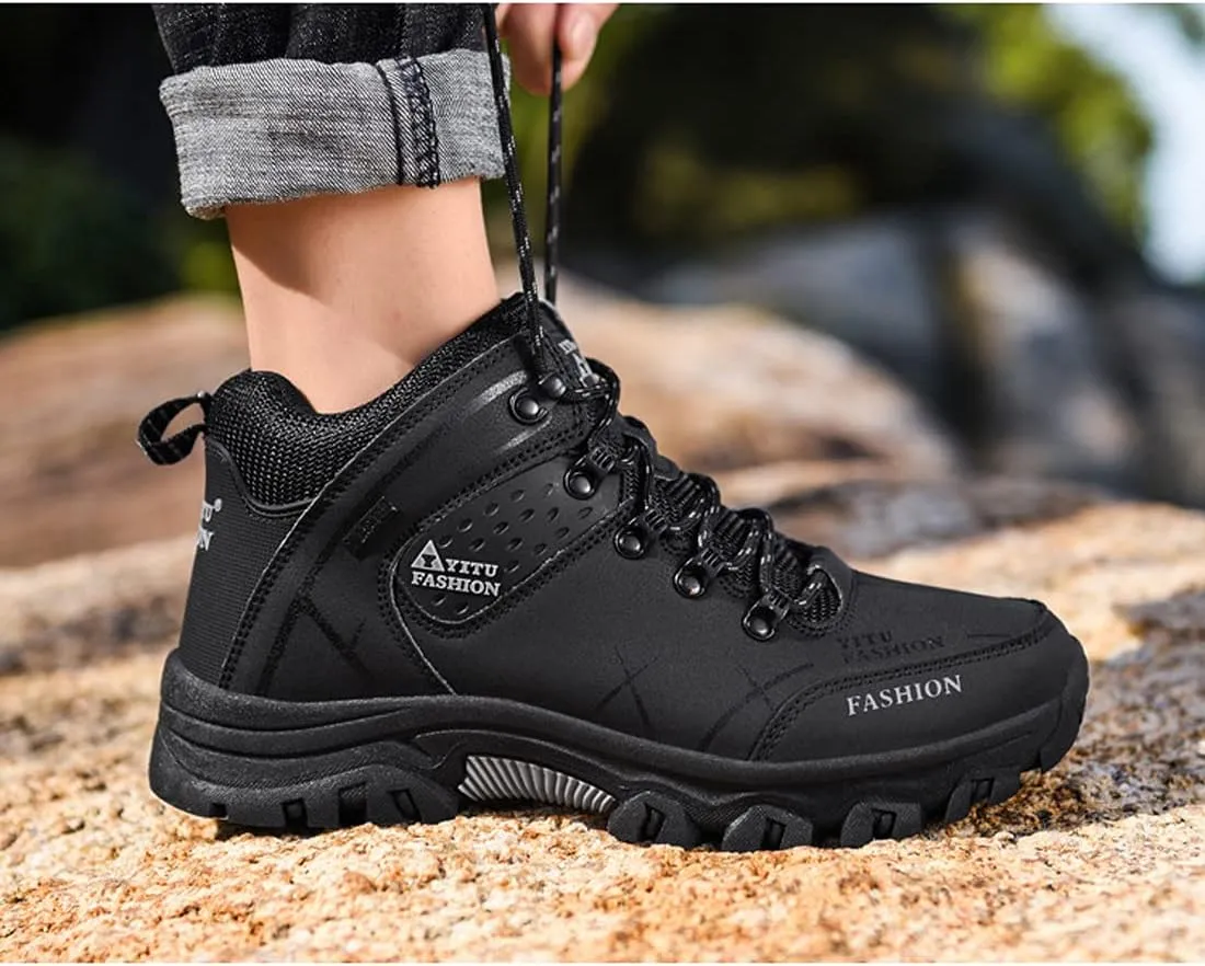 hongrenamz Mens Hiking Waterproof Boots Walking Shoes Lightweight Breathable Hiking Shoes