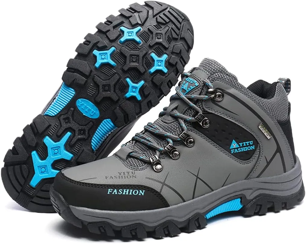hongrenamz Mens Hiking Waterproof Boots Walking Shoes Lightweight Breathable Hiking Shoes