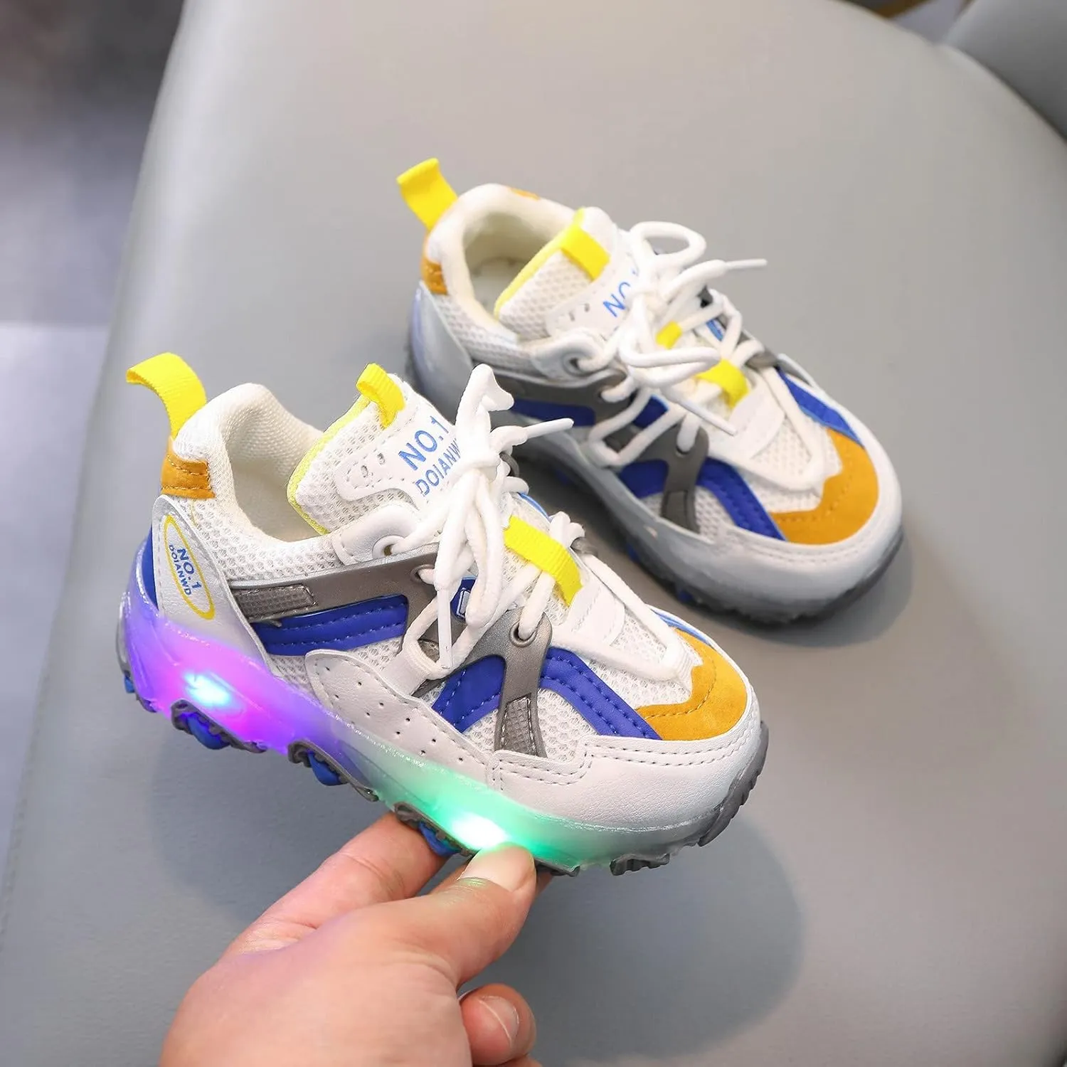 IWIHMIV Girls Tennis Shoes Lightweight Breathable Sports Walking Running Shoe Boy Lace up Running Shoes