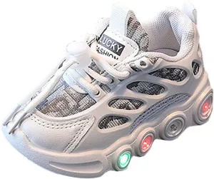 IWIHMIV Girls Tennis Shoes Lightweight Breathable Sports Walking Running Shoe Boy Lace up Running Shoes