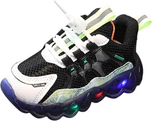 IWIHMIV Girls Tennis Shoes Lightweight Breathable Sports Walking Running Shoe Boy Lace up Running Shoes