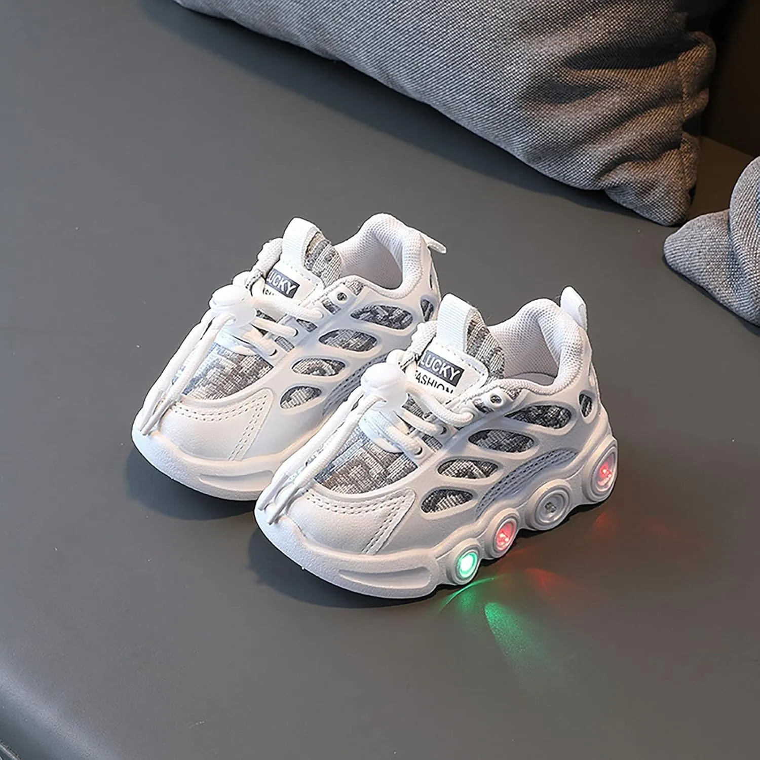 IWIHMIV Girls Tennis Shoes Lightweight Breathable Sports Walking Running Shoe Boy Lace up Running Shoes